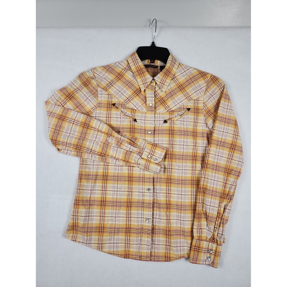 American Eagle Outfitters Western Shirt Womens S Pearl Snaps Long Sleeve Plaid